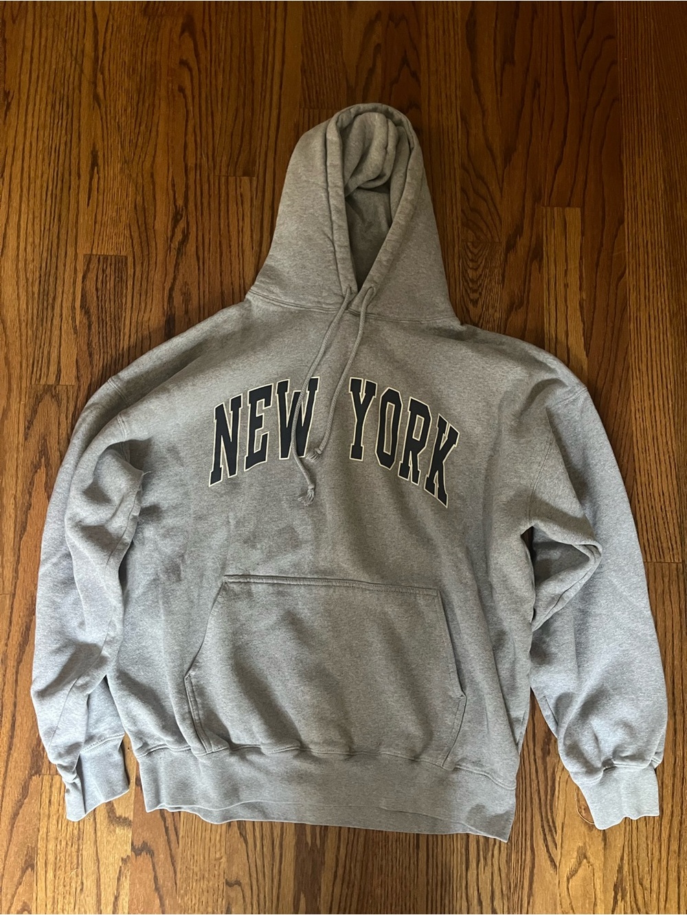 Brandy Melville Oversized Grey 'NEW YORK' Pullover Hoodie